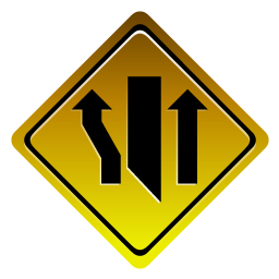 left_lane_closed_ahead icon