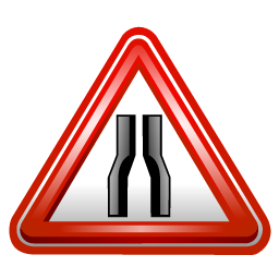 road_narrows_sign icon