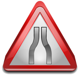 road_narrows_sign icon