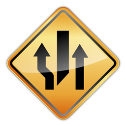 left_lane_closed_ahead icon