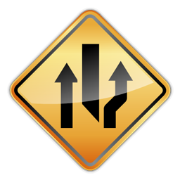 right_lane_closed_ahead icon