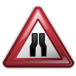 road_narrows_sign icon