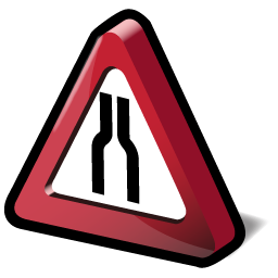 road_narrows_sign icon