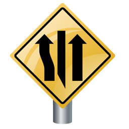 left_lane_closed_ahead icon