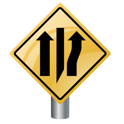 right_lane_closed_ahead icon