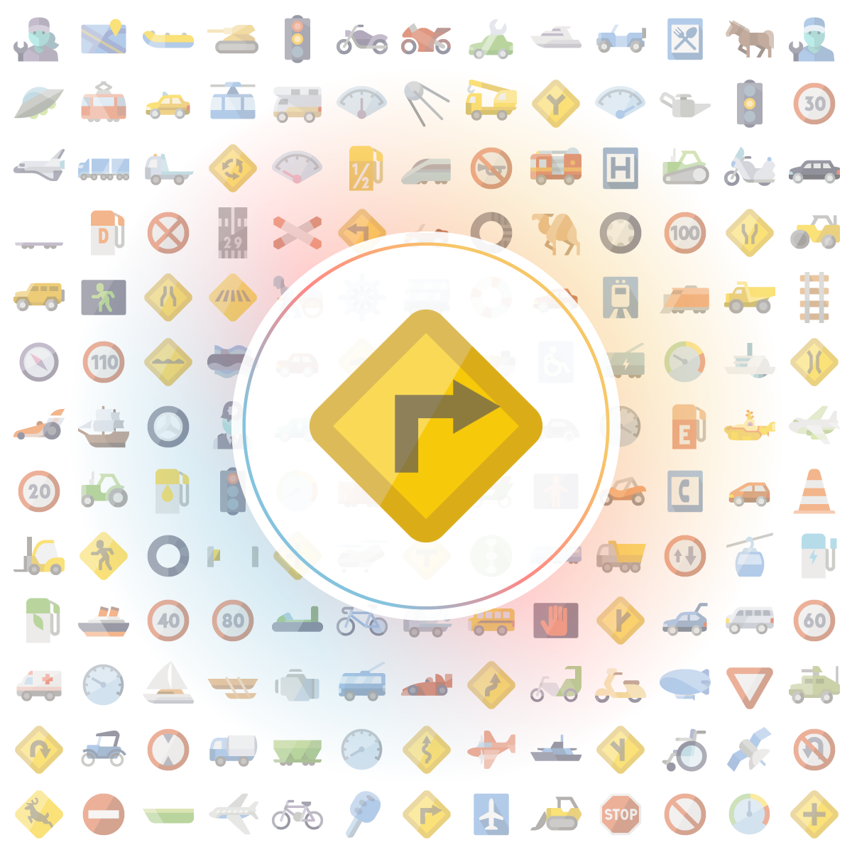 Sign turn right Icon - Iconshock
