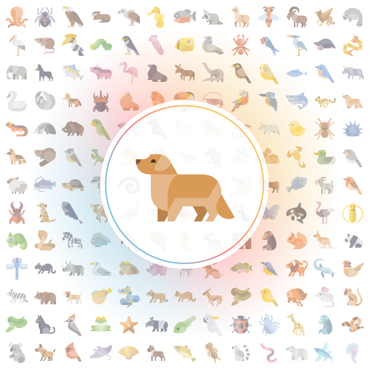 Golden retriever dog Icon - Iconshock