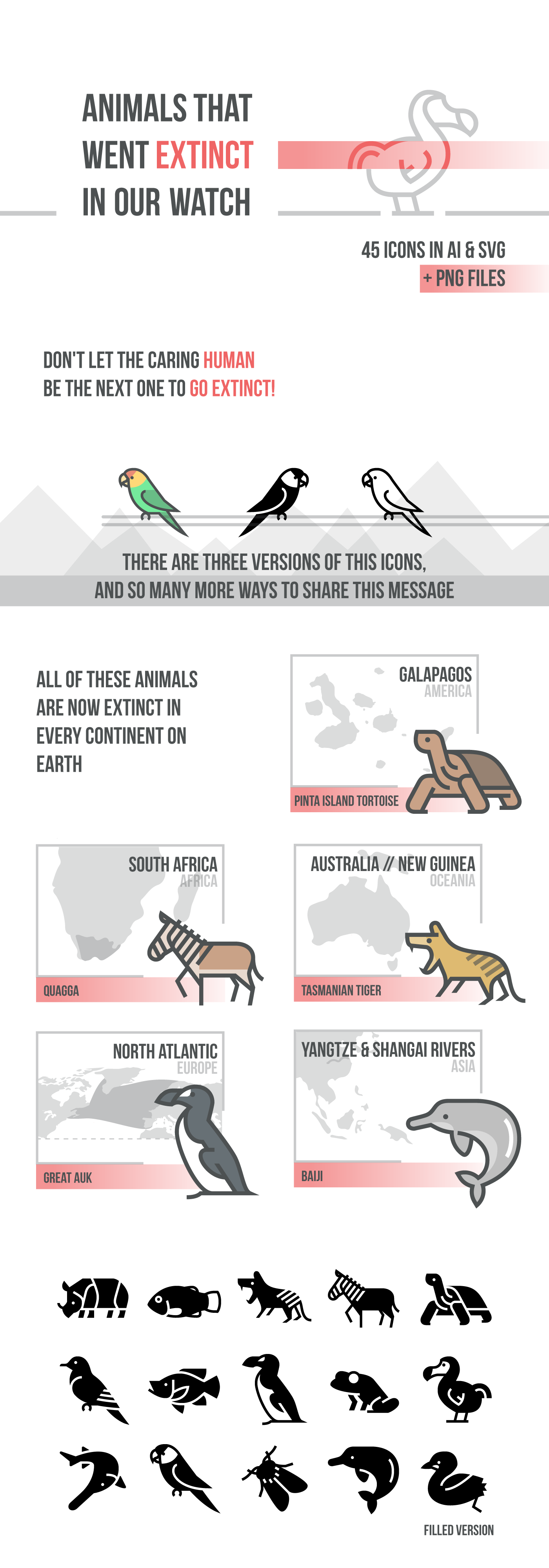 extinct_animals_icon_set_1