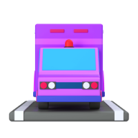 ambulance 3d icon small front