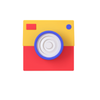 camera 3d icon 3 small front