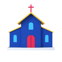 church 3d icon small front