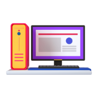 computer 3d icon small front