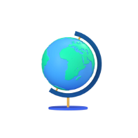 earth globe 3d icon small front