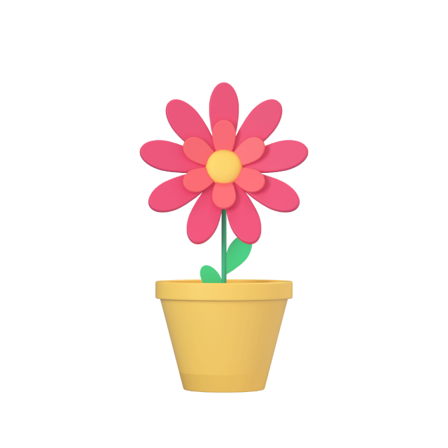 flowerpot 3d icon big perspective 1