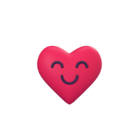 happy heart 3d icon small front