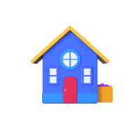 house 3d icon small front