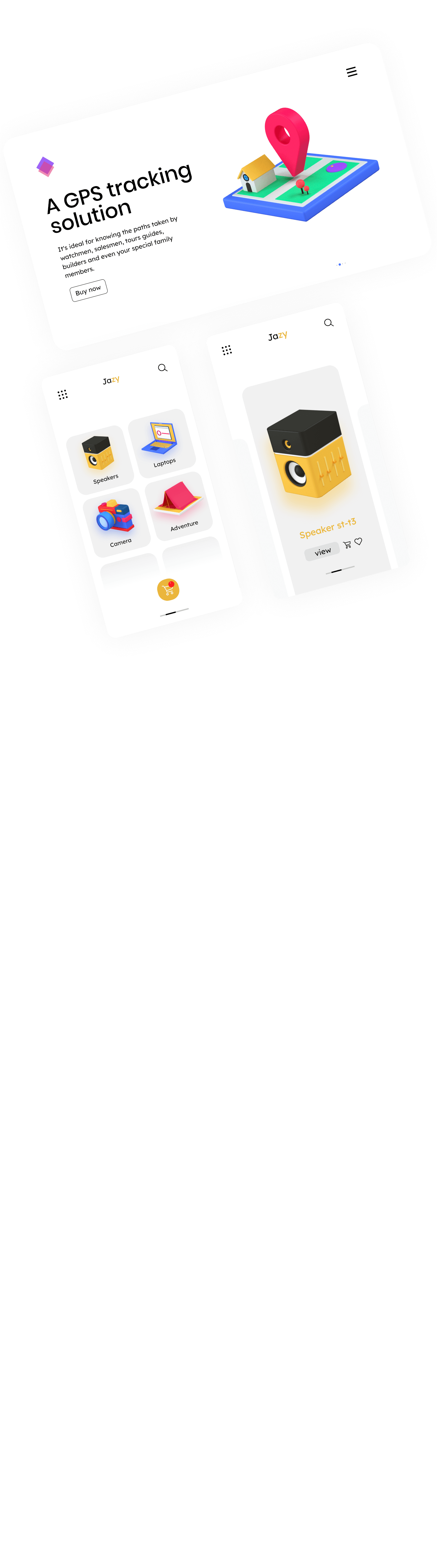 layout mobile 3d icon set 3