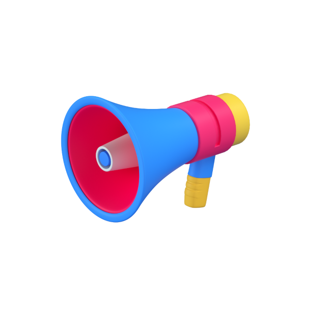 megaphone 3d icon big perspective 2