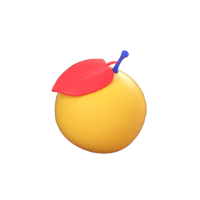 orange 3d icon small front
