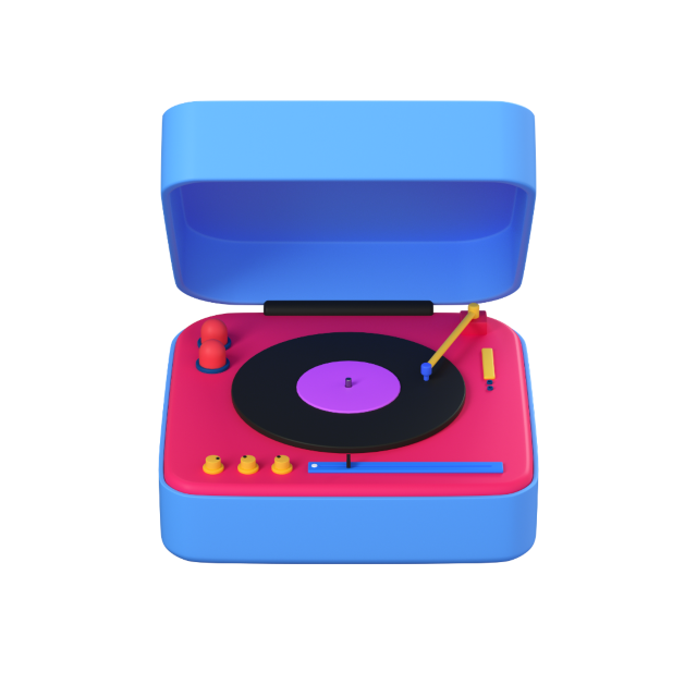 plays records 3d icon big perspective 1