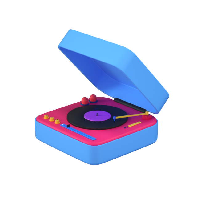 plays records 3d icon big perspective 2