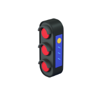 red traffic light 3d icon small