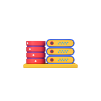 server and database 3d icon small front
