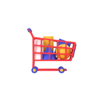 shopping cart 3d icon small front