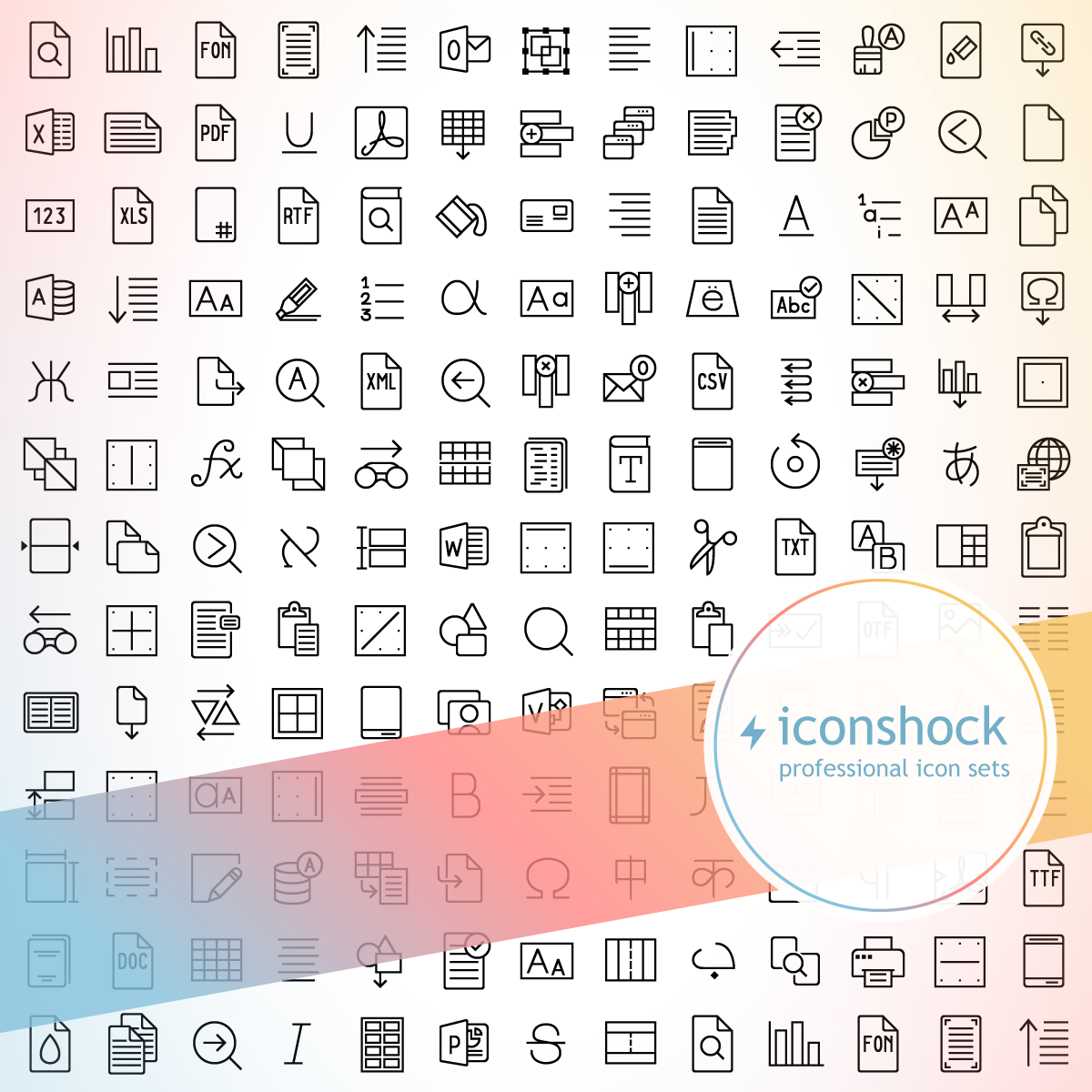 Ios line - Text Icons - Iconshock