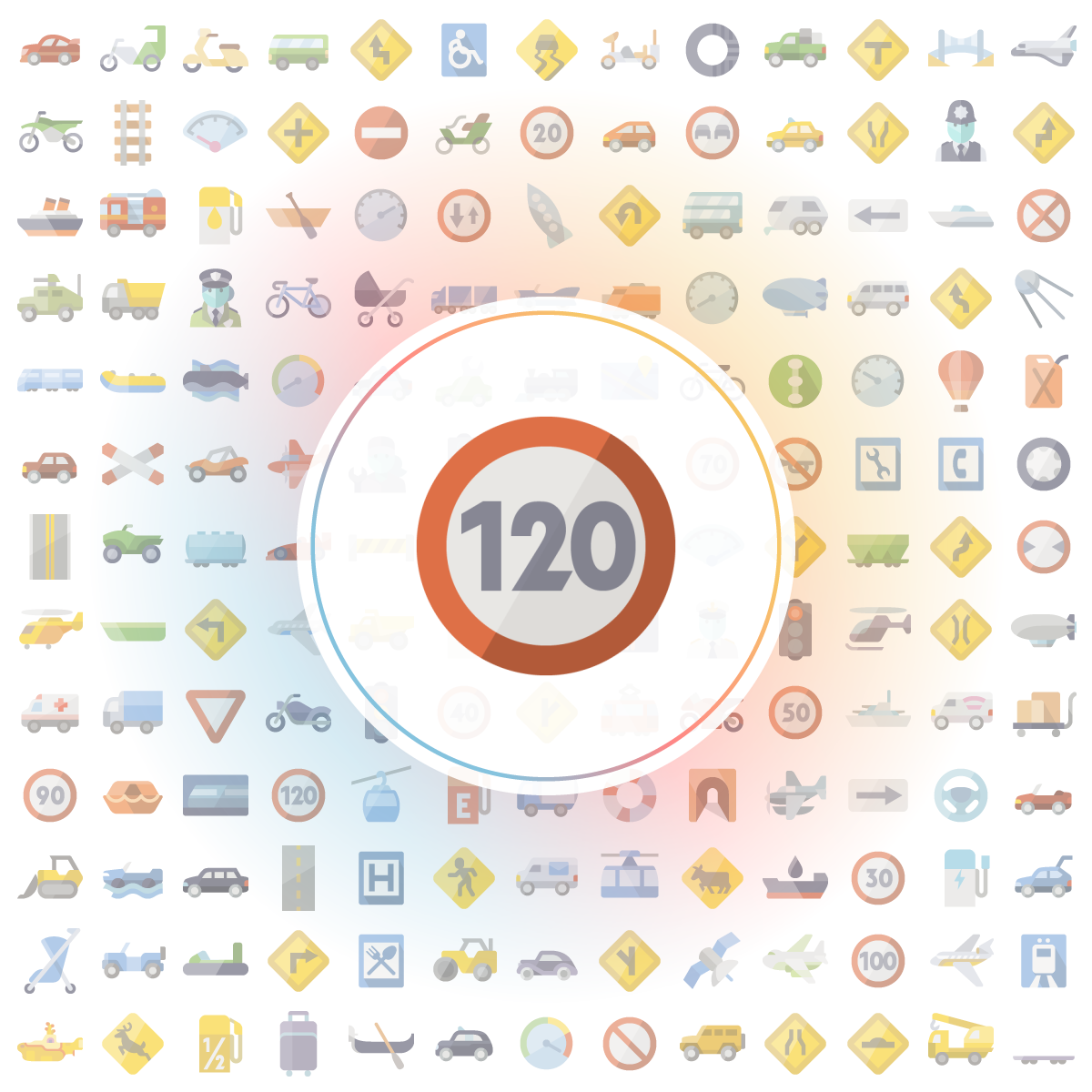 Sign max speed 120 Icons - Iconshock