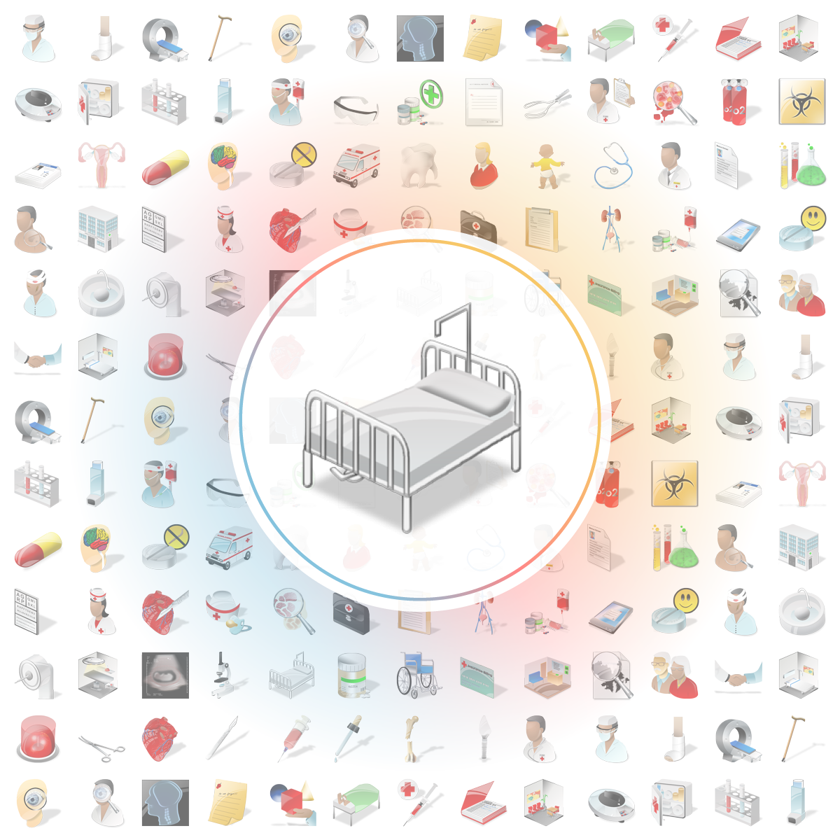 Hospital bed Icon - Iconshock