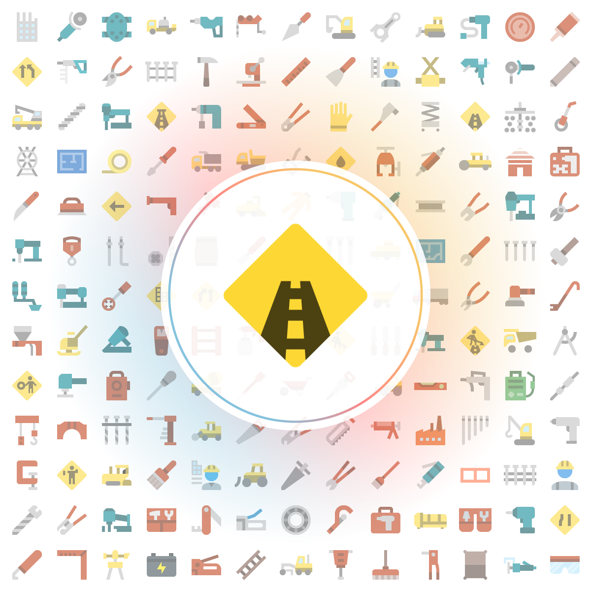 Road construction sign Icon - Iconshock